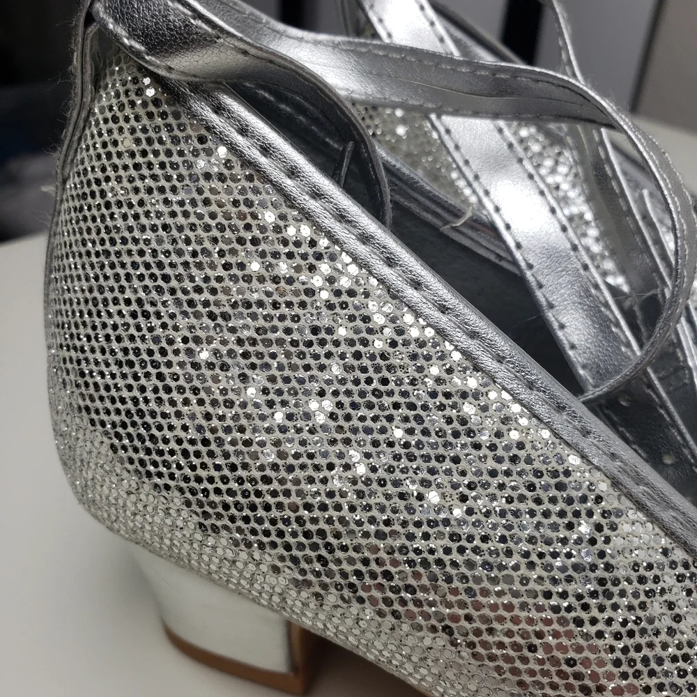 Kids heels silver shoes for special occasions